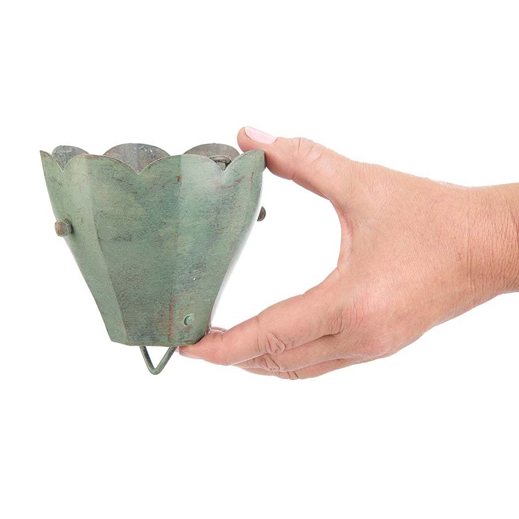 13 Cup Tulip Pure Blue Verde Copper 8.5 ft. Rain Chain