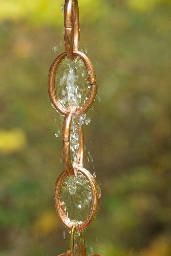 Small Single Link Pure Copper 8.5 ft. Rain Chain