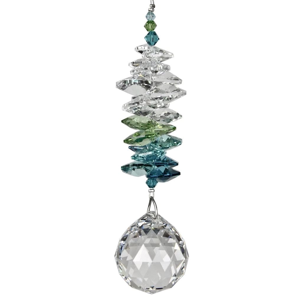 Crystal Grand Cascade Wind Chimes in Green