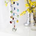 Crystal Spiral Wind Chimes with Rainbow Hearts