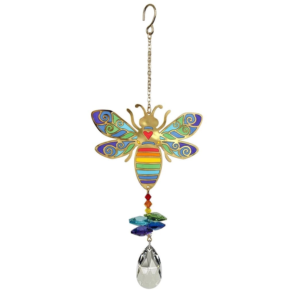Crystal Wonders Wind Chimes with Bumble Bee