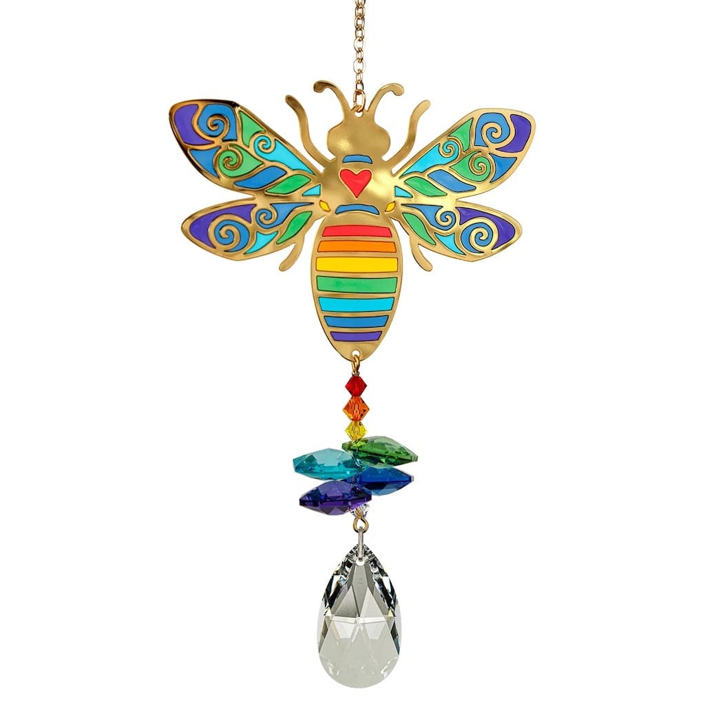 Crystal Wonders Wind Chimes with Bumble Bee
