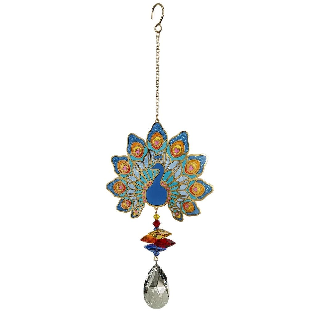 Crystal Wonders Wind Chimes with Peacock