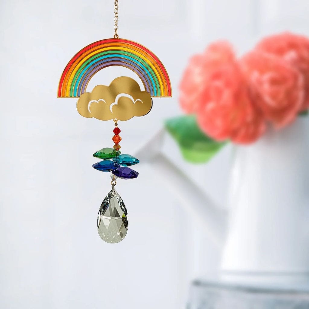 Crystal Wonders Wind Chimes with Rainbow